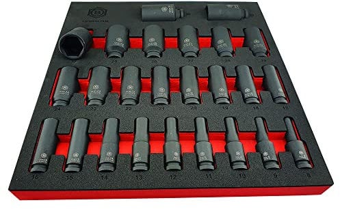 Hallmark 25pc Deep Impact Socket Set (6-Point) 8-36mm - 1/2 Drive LDHMPSET836