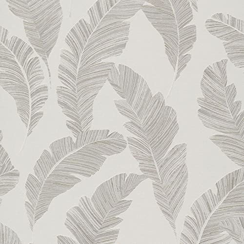 Grandeco Sila Feather Blown Vinyl Textured Wallpaper, Grey
