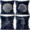 Aoihrraan 41x41cm 4er Set Dekorativ Meer Thema Kissenbezug Navy Blau Schildkröte Fische Seepferdchen Muschel Muscheln Zierkissenbezug Quadratische Couchkissen Dekokissen Schlafzimmer Draussen Sofa