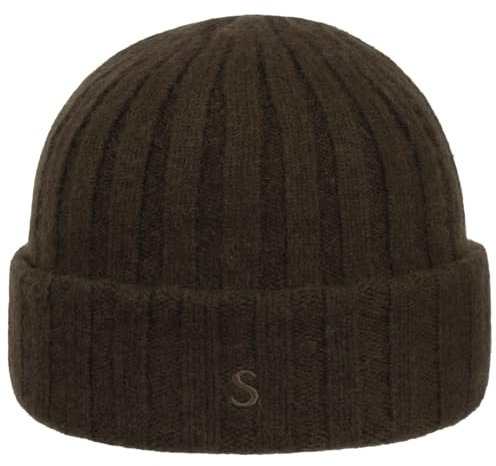 Stetson Surth Kaschmir Wintermütze Damen Herren Strickmütze 100% Kaschmirwolle Herbst Winter Dunkelbraun One Size