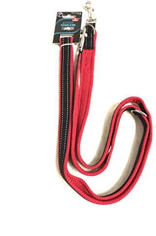 Petlando Outdoor Mesh-Führleine mit reflektierenden Streifen Rot/Schwarz L 2,3 m 30 mm