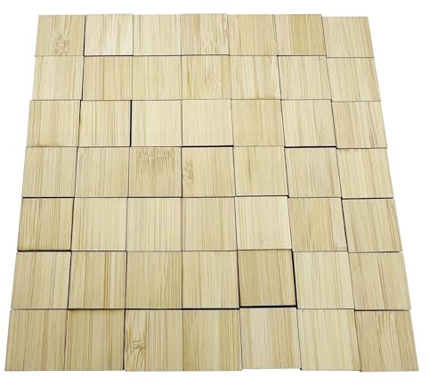 Cayway 50 PZ Miniatura Floorboard Miniatura Bamboo Floorboard Modello di pavimentazione Piccola Miniatura Dolly House per Mini Accessori da Giardino, Quadrato