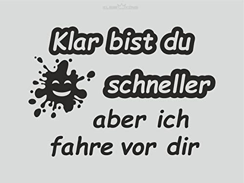 KLEBEKÖNIG Aufkleber Klar bist du lustig - Sticker Autoaufkleber Scheibenaufkleber Motorradaufkleber Meer Camping - 2 Größen (30 cm x 20 cm)