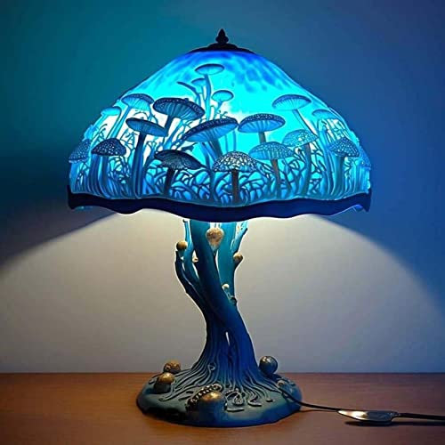 Eteslot Tischlampe Pilz - Buntglaslampe Nachtlicht Für Kinder Und Erwachsene, Boho Licht Nachttischlampe