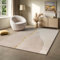 the carpet Mila - moderner Kurzflor Teppich, Wohnzimmer, Schlafzimmer, Eleganter Glanz, Glanzfaser, Hoch-Tief Effekt, Creme, 240 x 340 cm