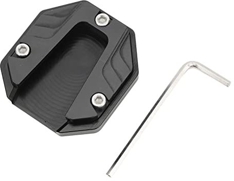 Motorrad Ständerplatte, Aluminiumlegierung Universelles Motorrad Seitenständer Platten Pad Stützzubehör(Schwarz)