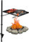 REDCAMP Swivel Campfire Grill Grate and Griddle, Adjustable Fire Pit Grill Grate Over Fire Pit, Camp Fire Cooking Equipment with Carrying Bag for Outdoor Camping BBQ, Rectangle Black