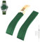 Topuly Ersatz-Uhrenarmband aus Gummi für Rolex SUBMARINER GHOST DATEJUST OYSTERPERTUAL DAYTONA YACHTMASTER Faltschließe, Silikon-Armband, Zubehör für Damen und Herren (Camouflagegrün-goldene