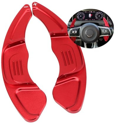 ontto Auto Lenkrad Schaltwippen Verlängerung Schaltpaddel Passt für VW Golf 7 Polo GTI R Rline MK7 MK7.5 Scirocco 2015-2019 Metall Shift Paddle Shifter Erweiterung Innendekoration-Rot