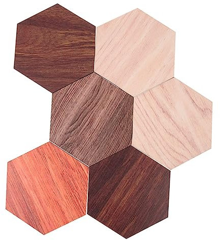 OSALADI 6pièces Décor Mural Hexagone Bois Naturel Panneaux Muraux Hexagonaux Pour Salon Bureau Chambre Décoration Murale Bois Polyvalente