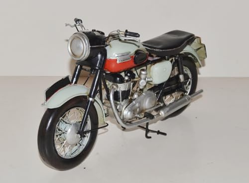 JS Garten Deko Blechmodell Nostalgie Modellmotorrad Oldtimer Marke Triumph Motorrad Modell aus Blech L 30 cm