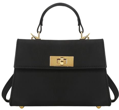 JiaDanweng Damen Crossbody Bag Schwarz Leder Schultertasche Henkeltasche Handtaschen Umhängetasche Handy Elegant Groß für Frauen - Handytasche Klein mit Schultergurt, Shopping Tasche