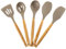YARANY Set de 5 Spatules Silicone & Bois – Ustensiles de Cuisine Antiadhésifs, Résistants à la Chaleur, Sans BPA – Outils Polyvalents pour Poêles et Casseroles – Couleur Beige