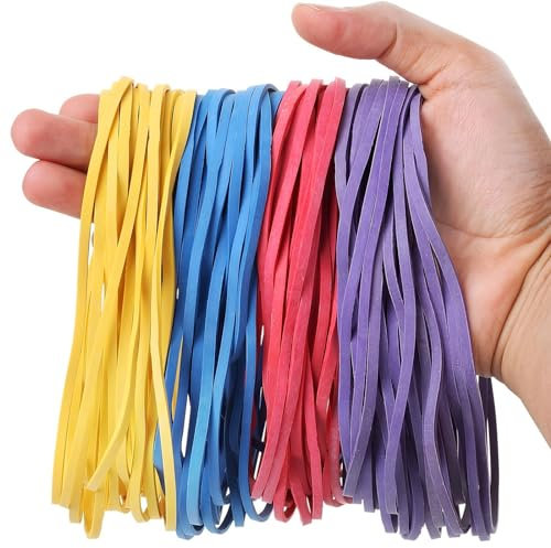 YAZANY 25Pcs Large Elastic Rubber Bands, Sturdy Thick & Stretchable Colored Bands, Natural Elastic Bands for School Home Office Supplies Industrial Crafts DIY Everyday Use 180mm