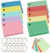 1000 Stücke A8 Karteikarten, 10 Farben Karteikarten Liniert, Flash Cards mit Binderinge, für Unterwegs Vokabel Lernen