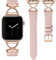 CeMiKa Lederarmband Kompatibel mit Apple Watch Armband 41mm 40mm 38mm 42mm Frauen, Schlankes Echtlederband mit X-Shape Metall für iWatch Series 10 9 8 7 6 5 4 3 2 1 SE, Rosa/Roségold
