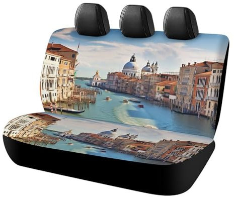 LFDSEPYM Autositzbezug Universal Autositzschoner Atmungsaktiv Autositzkissen für Rücksitz Grand Canal in Italien Automotive Rückbank Sitzbezüge Auto Innenraum für SUV Limousine LKW
