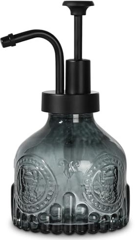 RACOBOT Distributeur de savon noir, petit distributeur de savon liquide en verre et bouteille de lotion avec pompe, distributeur de vaisselle rechargeable pour cuisine, gothique, vintage, gothique