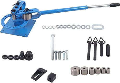 Piegatubi per tubi Curvatubi for tubi, piegatubi manuale con 7 matrici da 1 a 3 piegatubi for tubi da banco for impieghi gravosi con perni di fissaggio, viti di fissaggio for piegare l'acciaio dolce