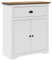 vidaXL Flurschrank BODO Weiß und Braun 80x35x90 cm, Flurmöbel, Schrank, Wohnzimmerschrank, Dielenschrank, Beistellschrank, Schlafzimmerschrank