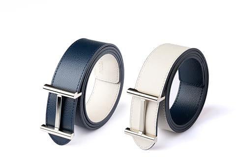 Marc Tchou Damen Ledergürtel (Blau, 90)