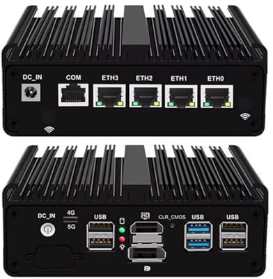 Firewall Micro Appliance N150(Upgraded N100, 4C/4T),4X i226-V 2.5G Fanless Mini PC,6*USB,1*HDMI,1*DP 1*RJ45 COM,Industrial s Mini PC PVE ESXi