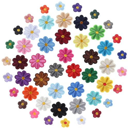 50 Stück Aufnäher Zum Aufbügeln Von Hosen Patches Zum Aufbügeln Set Applikationen für Kleidung Bügelflicken Kinder zum Rucksäcken Schön Aufnäher Zum Jeans Patches