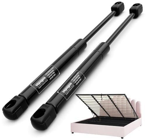 Vepagoo Lot de 2 vérins à gaz 550 mm 600N/60 kg pour boîte à outils, portes d'armoire, couvercle de mémoire, camping-car, camion vide, surmatelas, fenêtre arrière d'un couvercle de boîte à outils