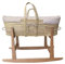 Couffin en osier naturel pour bébé avec base en bois – Fait à la main – Matelas inclus – Style nordique Cloe B Beige