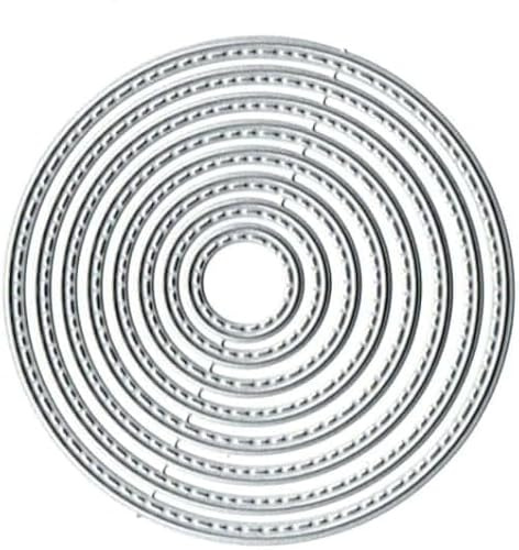 1 x silberfarbene runde Metall-Stanzschablone, Kreisrahmen, Hintergrund, Kartenherstellung, Scrapbooking, Erntedankfest, Weihnachten, Basteln, Scrapbooking, Stanzen, Prägen