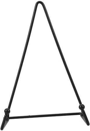 Didiseaon Metal Plate Display Stand and Wall-Mounted Plate Hanger Black Medium Size Foldable Metal Rack for Picture Frames, Recipe Books, and