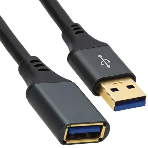 kenable PRO Metal USB 3.0 Extension Cable High Speed 5Gbps A Male to A Female Lead Shielded 20AWG Black 2m
