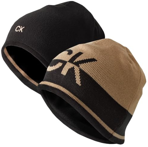 Calvin Klein Herren 2026 CK Reverisible gestreift Knit Beanie-Mütze