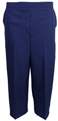 MyShoeStore Ladies Womens 3/4 Three Quarter Half Elasticated Trouser Plain Capri Cropped Stretch Trousers Plain ¾ Length Pants Summer Shorts Plus Big Sizes 10 to 24
