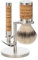 MÜHLE Rocca Rasierset - Silvertip Fibre Pinsel, Rasierhobel, Halter - Griffe aus Edelstahl und Birkenrinde - vegan