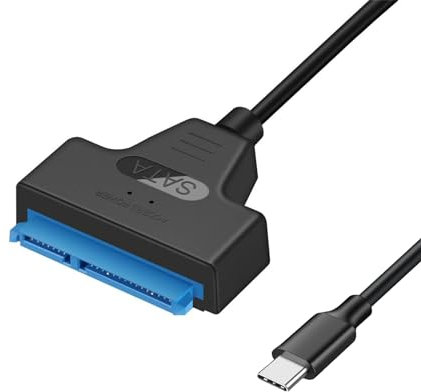 EasyULT USB C Câble Adaptateur, Adaptateur USB 3.1 Type C Thunderbolt 3 Disque Dur SATA I/II/III pour SSD/HDD SATA de 2,5 7+15 Pin, Supporte UASP SATA III