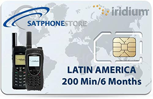 Iridium Satellite Phone Lateinamerika Prepaid SIM Karte mit 200 Minuten (180 Tage Gültigkeit)