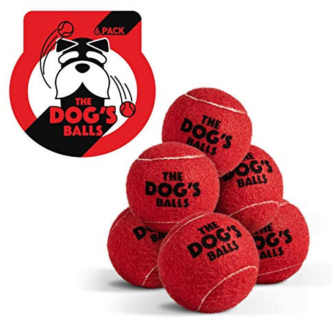 The Dog's Balls, Hunde-Tennisbälle, 6er-Pack, rotes Hundespielzeug, starker Hunde- und Welpenball