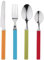 RB RENBERG HAPPIE COLORS - Cubertería de 24 Piezas - Servicio para 6 - Incluye Cuchillos, Tenedores, Cucharas y Cucharillas - Acero Inoxidable de Alta Calidad - Mango Ergonómico