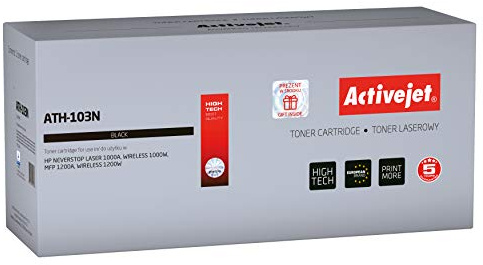 ACTIVEJET Toner Ath-103N Für Hp-Drucker, ersetzt Hp 103A W1103A; Supreme; 2500 Seiten; Schwarz.