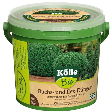 Kölle Bio Buchs- & Ilexdünger, 750 g Eimer, Naturdünger mit Bodenaktivator