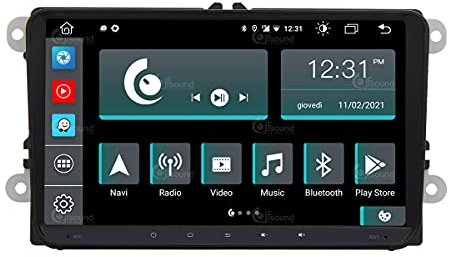 Jf Sound car audio system Autoradio Custom Fit compatibile con Volkswagen Android GPS Bluetooth WiFi Dab USB Full HD Touchscreen Display 9 processore 8core e comandi vocali