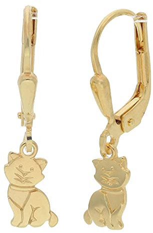 JuwelmaLux Ohrhänger Katze 585/000 (14 Karat) Gold JL30-06-1229
