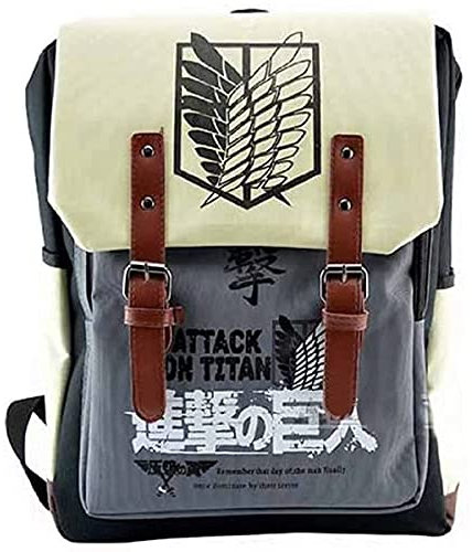 CosplayStudio Schicker Attack on Titan Rucksack mit Dokumentenfach Beige