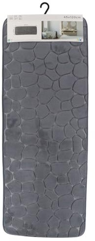 Tendance - Tapis memoire de forme microfibre galet 45x120 cm - gris fonce