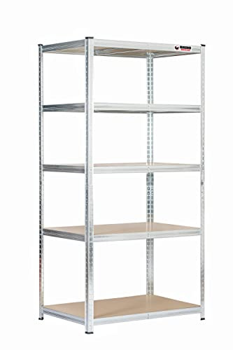 Rhino Racking - 2 Bays - 5 Tier Heavy-Duty Industrial Storage Shelves - Galvanised - 180x90x60cm