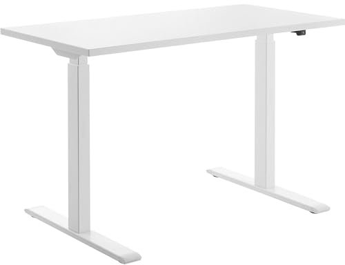 Topstar höhenverstellbarer Schreibtisch E-Table Holz 120x60 weiß/weiß