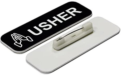 Usher Namensschild, 2,5 x 7,6 cm, Schwarz, betende Hände (3 Stück)