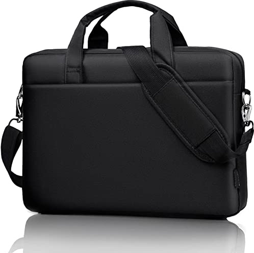 Gorger Laptoptasche 15.6 Zoll, wasserdichte Business Computer Tasche für Männer, Reise Laptop Umhängetasche mit gepolstertem Schultergurt, Schwarz , 15.6inch