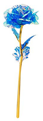 Tonsee Accessoire LED-Bumen Leuchtend künstliche für Mädchen Geschenke Bunte Rose Licht Kunstblumen für das Wohnzimmer Aufkleber Fahrrad Blumengirlande (Blue, One Size)